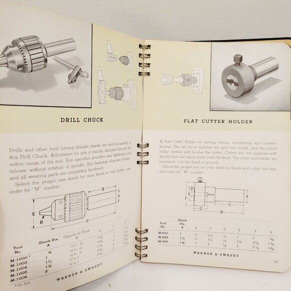 Vtg Turret Lathe Tools Warner & Swasey 1956 Catalog Manual #38F - Picture 4 of 6